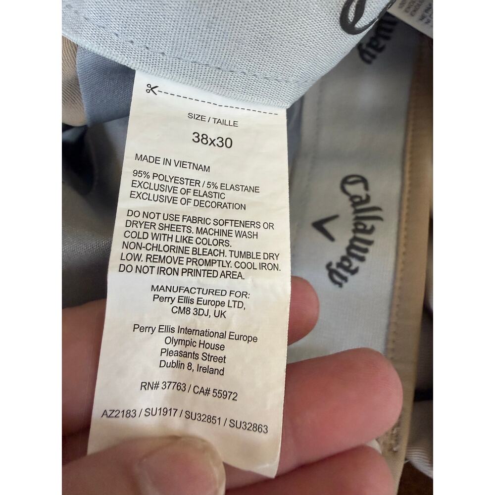 Lot of 3 Callaway Mens Golf Trouser Pants 38x30 Performance Straight Athletic - Picture 9 of 13